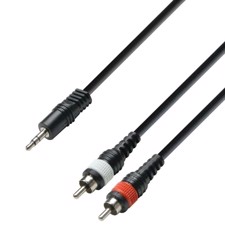 AH Audio Cable 3.5 mm Jack stereo to 2 x RCA male 1 m - K3 YWCC 0100