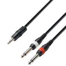 AH Audio Cable 3.5 mm Jack stereo to 2 x 6.3 mm Jack mono 1 m - K3 YWPP 0100