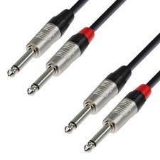 Signalkabel. 2 x Jack mono - 2 x Jack mono. 3 meter