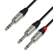 AH Audio Cable REAN 6.3 mm Jack stereo to 2 x 6.3 mm Jack mono 0.9 m - K4 YVPP 0090