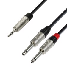 AH Audio Cable REAN 3,5 mm Jack stereo to 2 x 6.3 mm Jack mono 0.9 m - K4 YWPP 0090