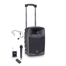 LD Battery-Powered Bluetooth Speaker with Mixer, Wireless Microphone, Bodypack and Headset - ROADBUDDY 10 HBH 2
