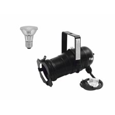 Sort PAR 20 Spot. E27. 230 Volt + 6 Watt kold hvid LED pære