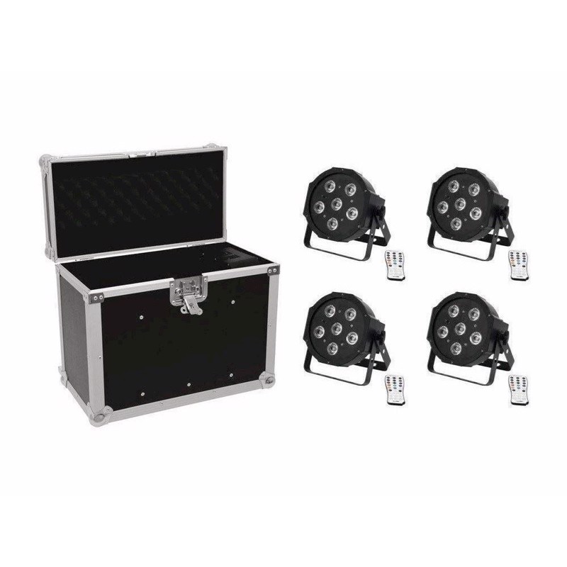 Eurolite sæt: 4 x LED SLS-603 + Case EC-SL4M size M