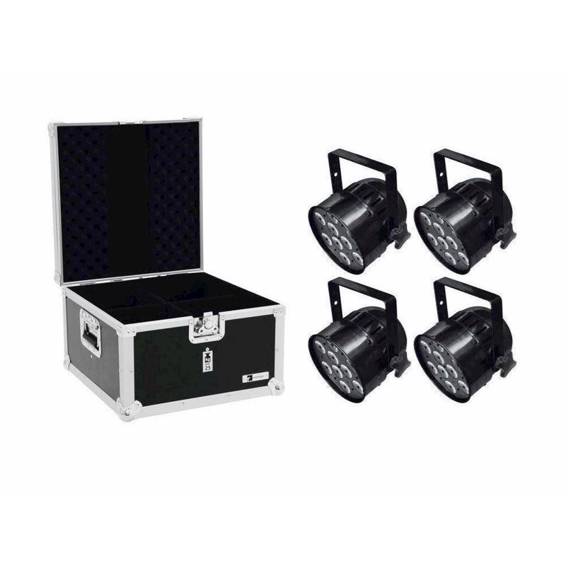 Eurolite sæt: 4 x LED PAR-56 HCL Short sw + EPS Case