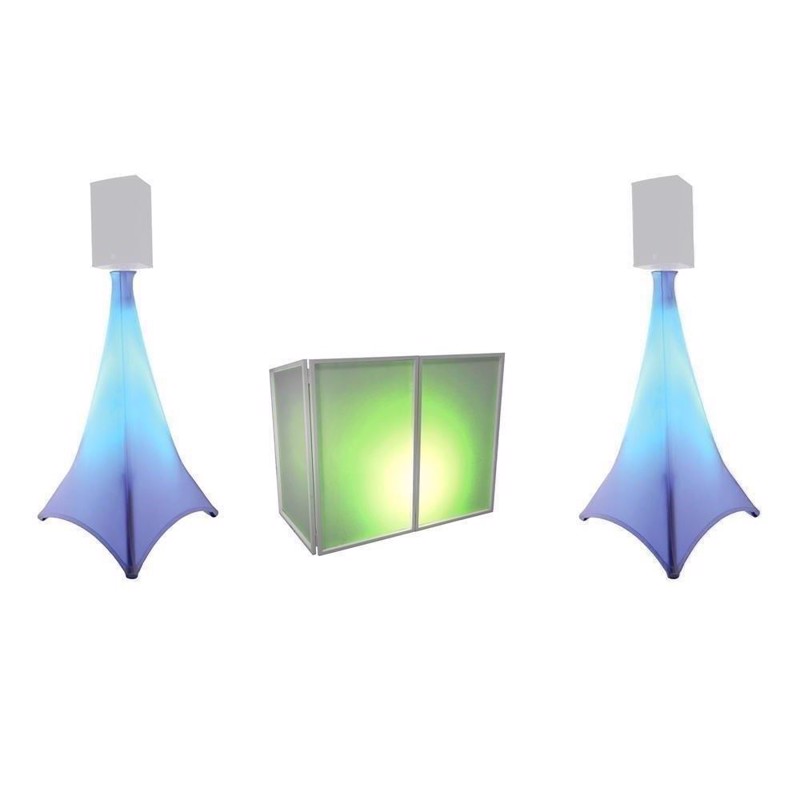 Eurolite sæt: AKKU 2 x Flat light 3 bk + Bar-6 + Stands