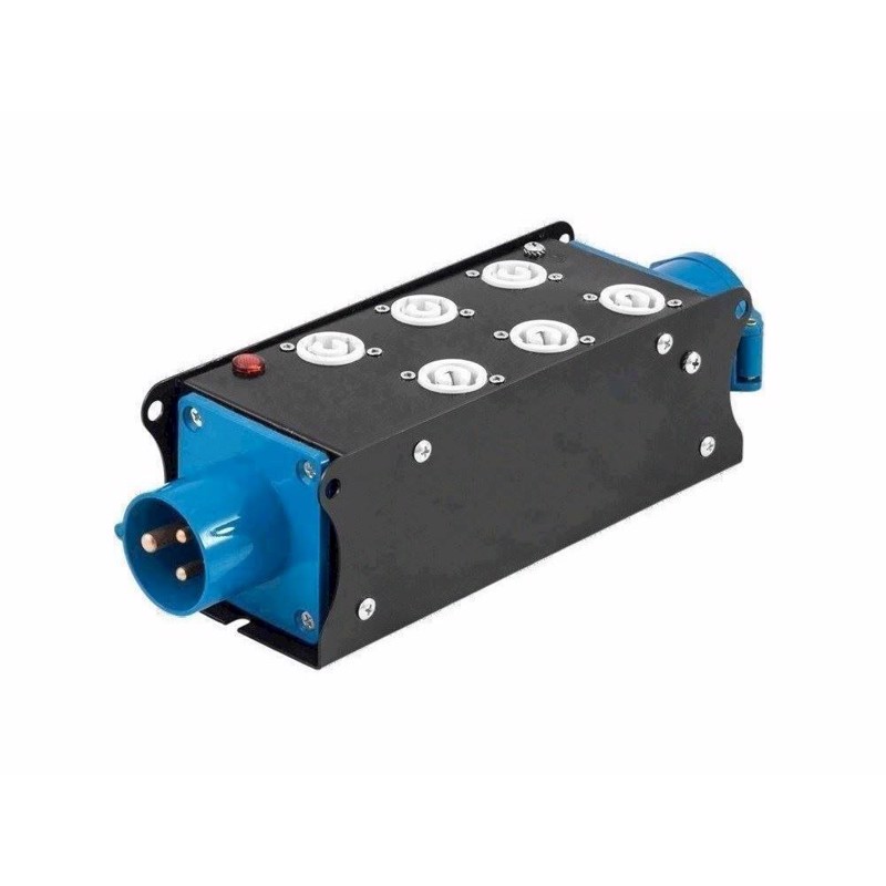 Eurolite SAB-62X CEE 16 A Blå  ind og ud til 6 powercon udgange