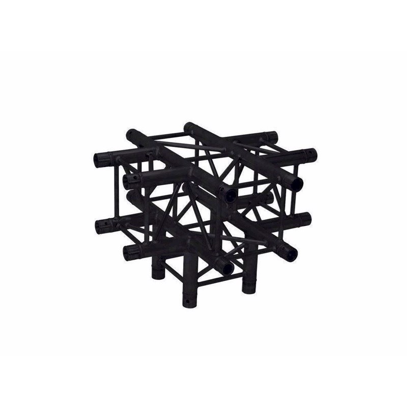 Alutruss S6082. Sort Firkant Truss. 5-vejs kryds. 90°. 71/50 cm.