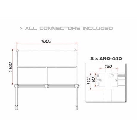 GUIL TMQ-02/440 Stage rail 188 cm (aluminium version)