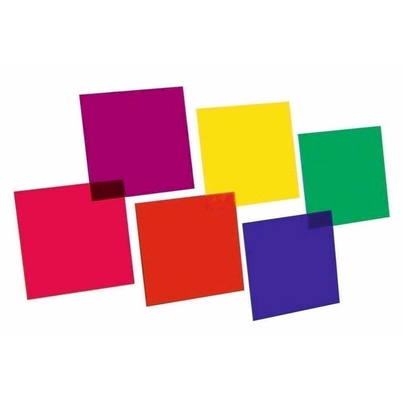 Farvefilter sæt til Par-64. 6 farver. 24 x 24 cm.