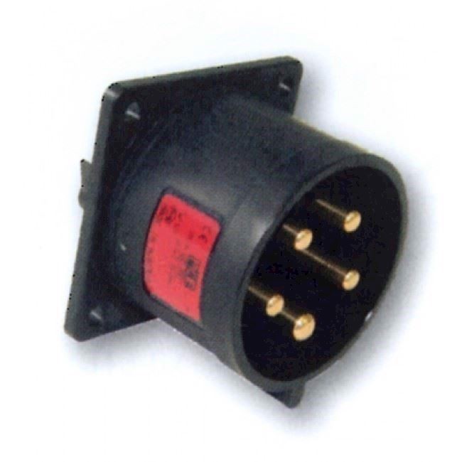 5P CEE Chassis - 32A, Han, Sort, 70 x 70mm