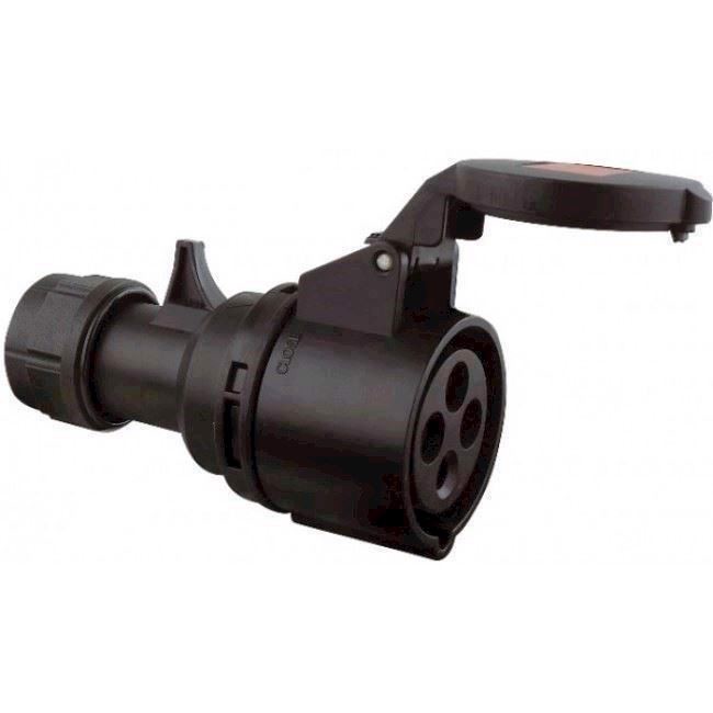 4P CEE Stik - 16A, Hun, Sort