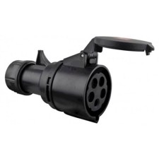 5P CEE Stik - 16A, Hun, Sort