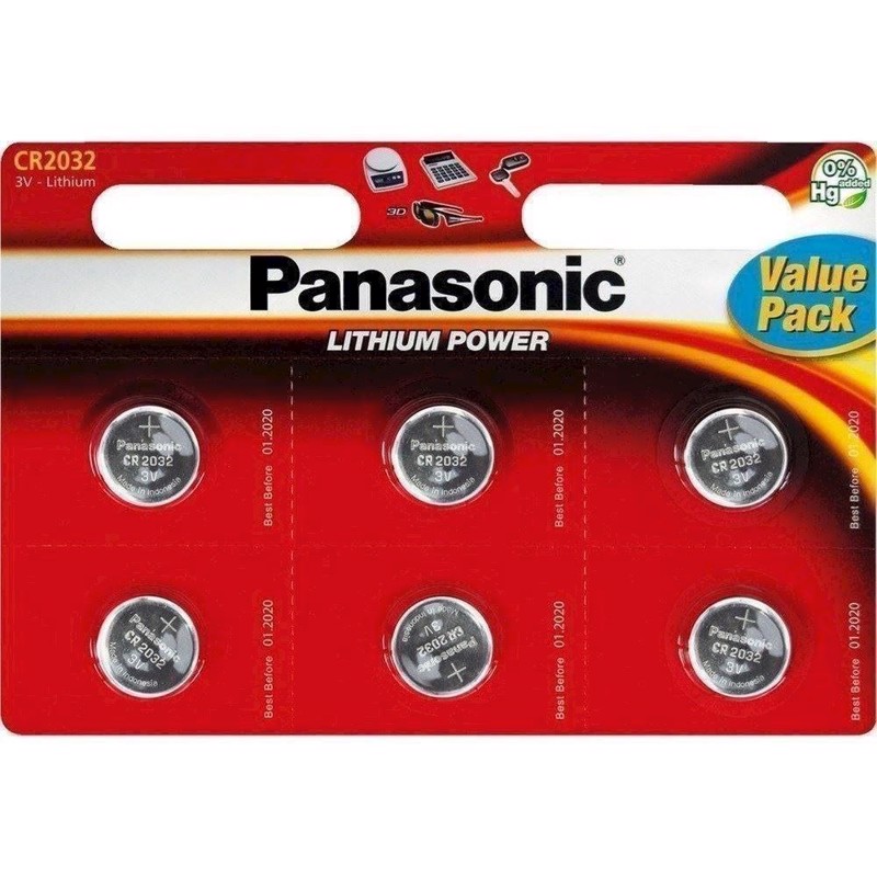 Batteri lithium (x6) - CR-2032/6 - PANASONIC