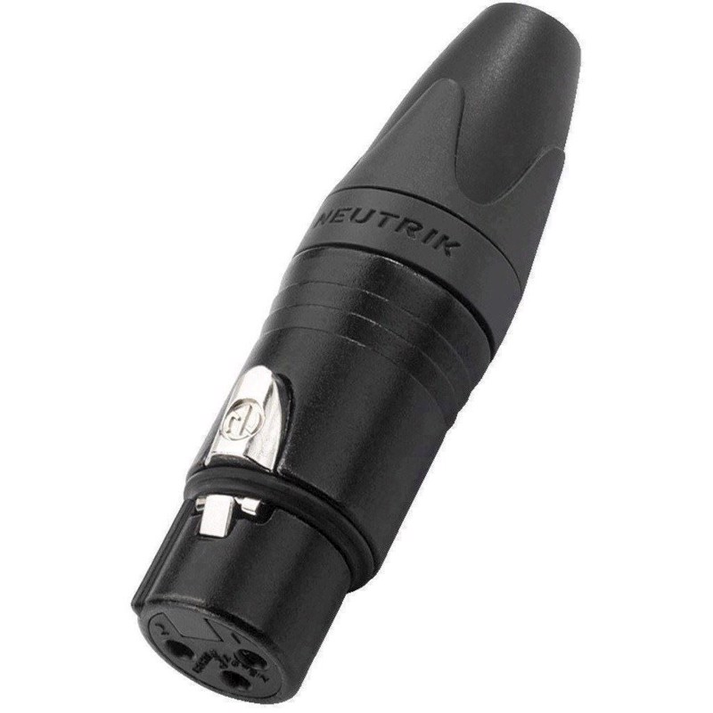 Neutrik XLR Stik Sort Kabel 3P Hun NC3FXX-B (Guld Kontakter)