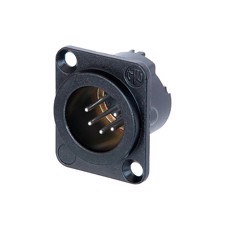 XLR chassis han-stik, sort hus