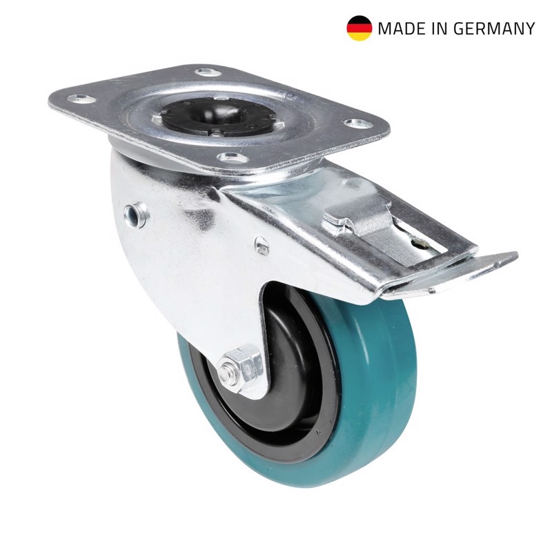 Tente hjul. 100 mm. Med bremse. Smart retnings funktion