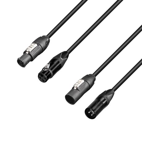 Kombi DMX & PowerCon True1 kabel. 3-pol DMX. 1,5 meter