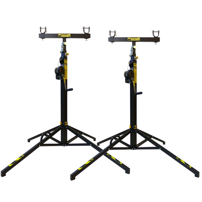 2 stk. Wind-up stativ - 4,8m./150kg. Block&Block - Delta-100 med truss adaptor AM3501