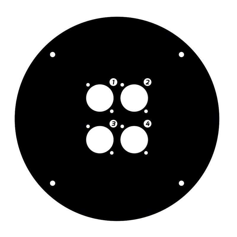 Front panel for K4CD042 with 4 x D-type hole - Adam Hall Cables