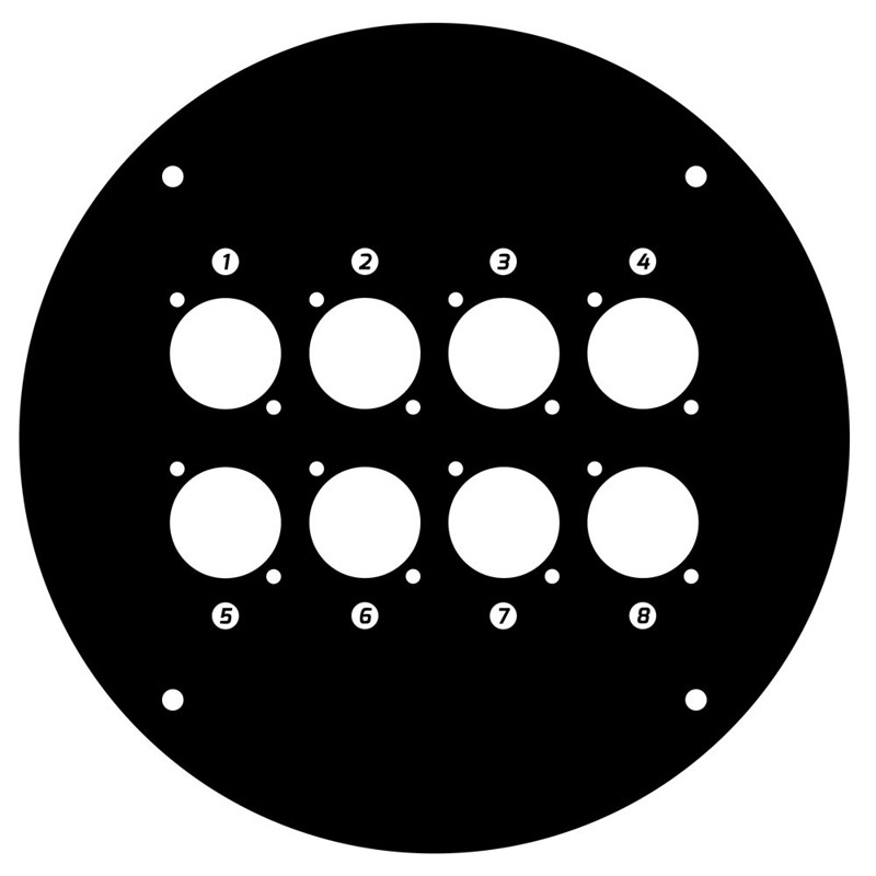 Front panel for K4CD042 with 8 x D-type hole - Adam Hall Cables