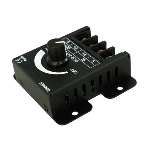 1-kanals LED bånd dæmper i metal hus 12-24VDC 12A