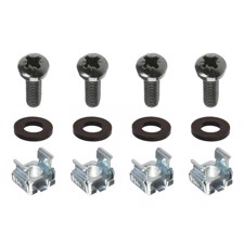 Rackskrue sæt med skive og møtrik. M6 for alu liste (3,5 mm.)