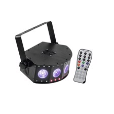 Vild LED lyseffekt med remote. RGB+UV & Strobo