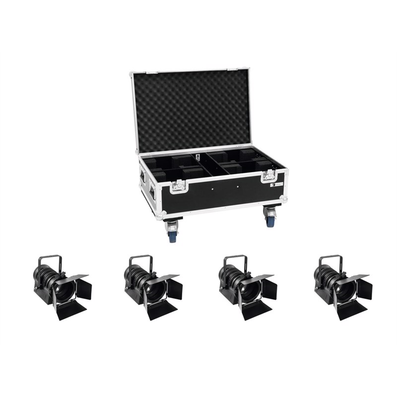 Eurolite sæt: 4 x LED THA-40PC bk + Case
