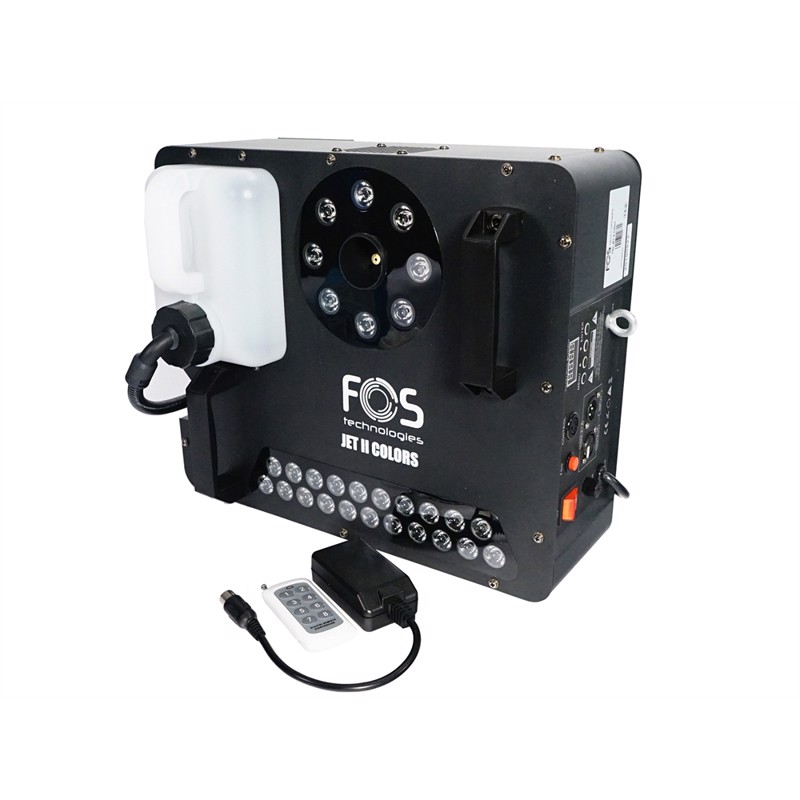 FOS JET II Colors, 1500 watt, Trådløs remote/DMX,  29Led 9 watt RGB dioder
