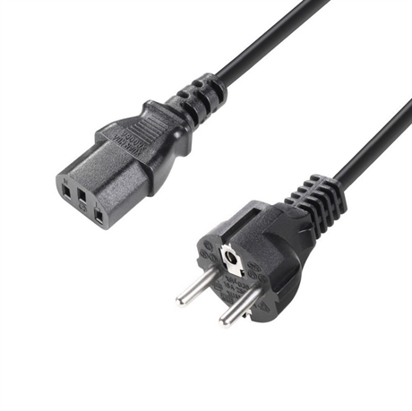 Power Cable - Adam Hall® Apparat stik x Schuko - 1 m 3 x 1.5 mm²