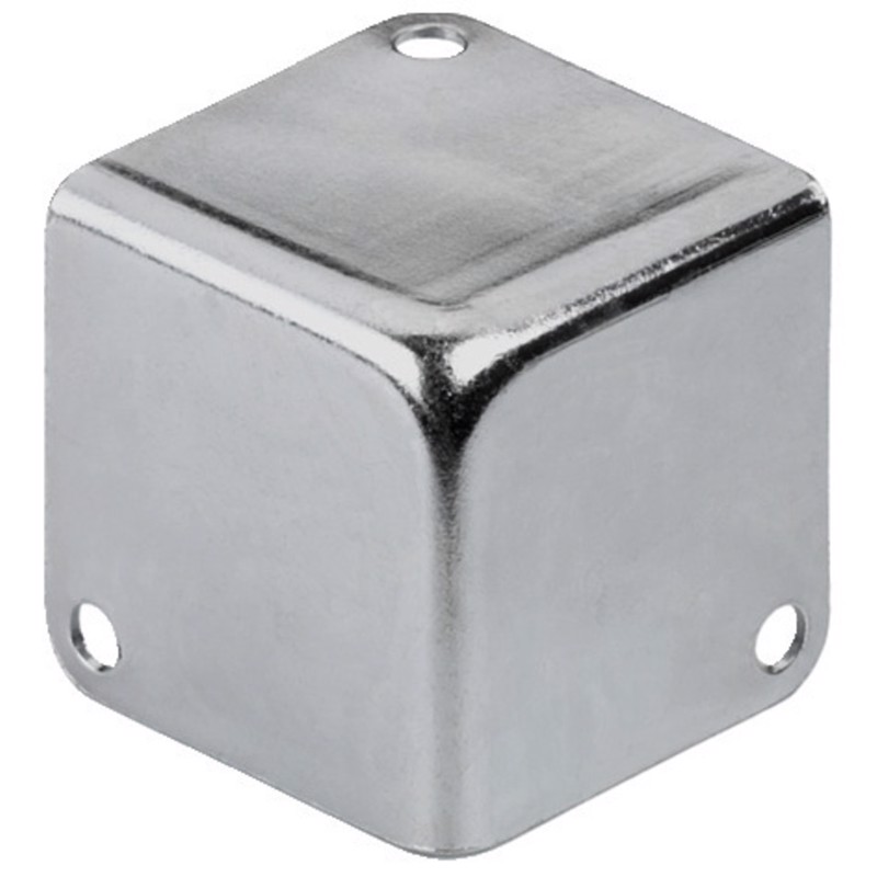 Fladt metalhjørne. Blank. 41 x 41 mm.