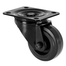 Sort hjul. 80 mm. Uden bremse. Lækker kvalitet