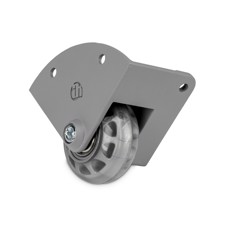 Adam Hall Hardware 37601 S - Corner Castor with 48 mm Wheel in Aluminium Die-Cast Housing, cranked
