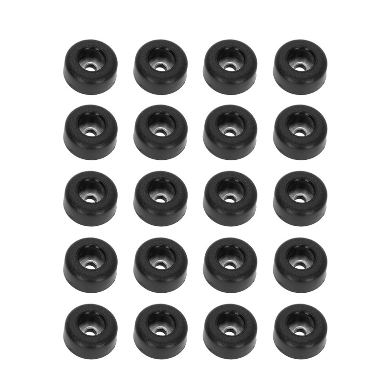 Set of 20 x rubber feet 25 x 11 mm Black, anti-slip - Adam Hall Hardware
