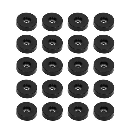 Set of 20 x rubber feet 38mm x 10mm in bag, black, anti-slip - Adam Hall Hardware
