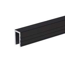 Aluminium Capping Channel for 7 mm Dividing Wall, black - Adam Hall Hardware