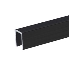 Aluminium Capping Channel for 9.5 mm Dividing Wall, black - Adam Hall Hardware