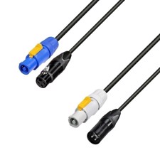 AH Power & DMX Cable PowerCon In & XLR female to PowerCon Out & XLR male 1.5 m - 8101 PSDT 0150 N