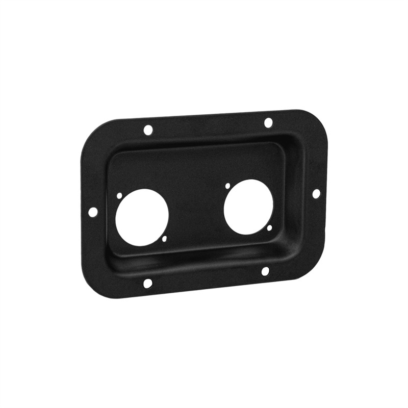 Adam Hall Hardware 87085 BLK - Steel Mounting Plate for 2 x powerCON TRUE1 Sockets, black