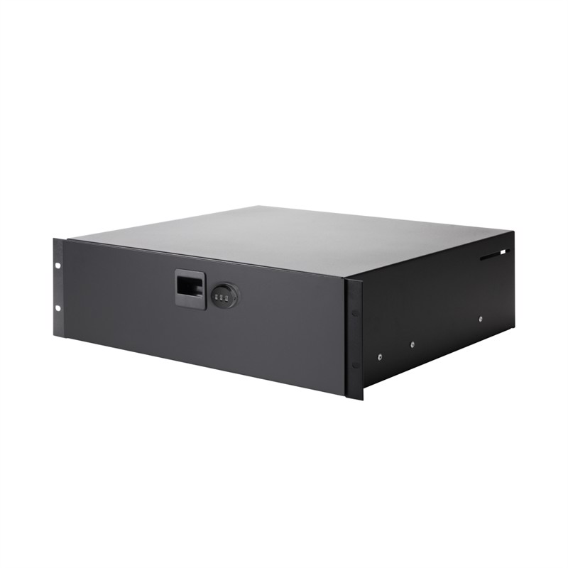 Rackskuffe i stål. 3 unit. Dybde 39,2 cm. Med kodelås