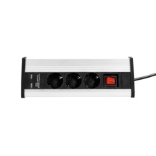 Power Strip Desktop Series 3-way with switch & 2 x USB - 1.4 m - Adam Hall Cables
