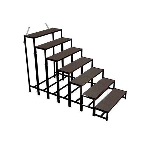 Bütec Stairs, steel, 7-step to 160 cm height, + screen printing plate - B500721003020