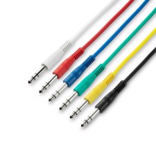 Set of 6 Patch Cables 6.3 mm Jack Stereo 0.15 m - Adam Hall Cables