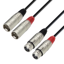 Adam Hall Cables K3 TMF 0100 - Audio Cable 2 x XLR Male to 2 x XLR Female, 1 m