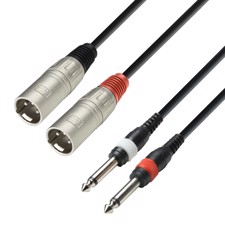 Adam Hall Cables K3 TMP 0300 - Audio Cable 2 x XLR Male to 2 x 6.3 mm mono Jack Male, 3 m