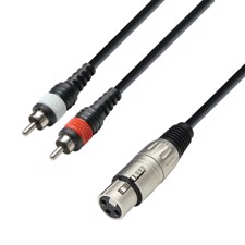 Adam Hall Cables K3 YFCC 0100 - Audio Cable XLR Female to 2 x RCA Male, 1 m