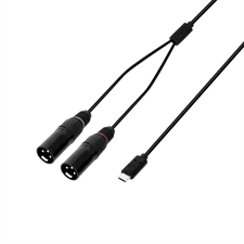 Signalkabel. USB-C - 2 x XLR han. 3 meter