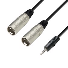 Adam Hall Cables K3 YWMM 0100 - Audio Cable 3.5 mm Jack stereo to 2 x XLR male 1 m