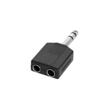 Y-adapter 2 x 6.3 mm jack TRS female to 6.3 mm jack TRS male - Adam Hall Connectors